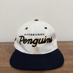 Pittsburgh Penguins Zephyr Snapback Hat White Black NHL Men’s